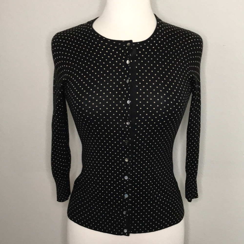 Banana Republic Black Polka Dot Cardigan